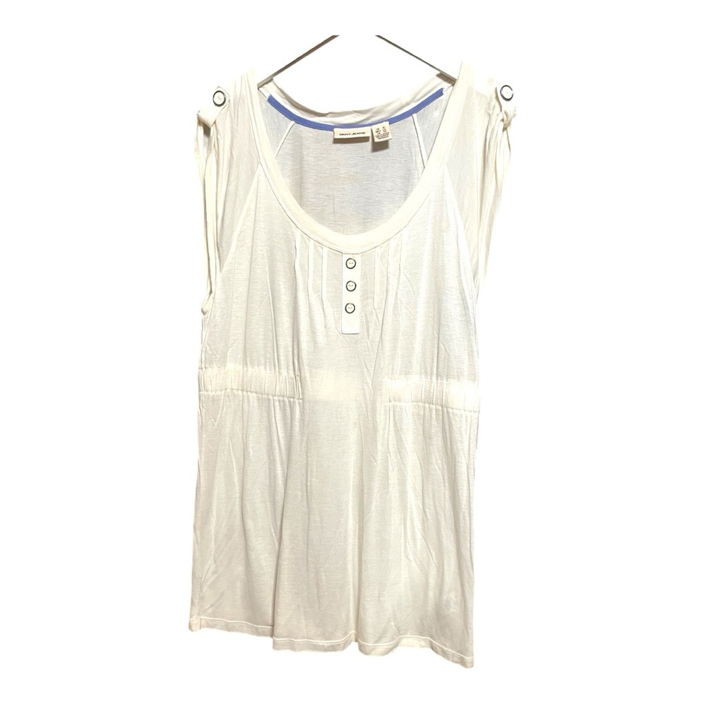 DKNY White Sleeveless Relaxed Tank Top XL